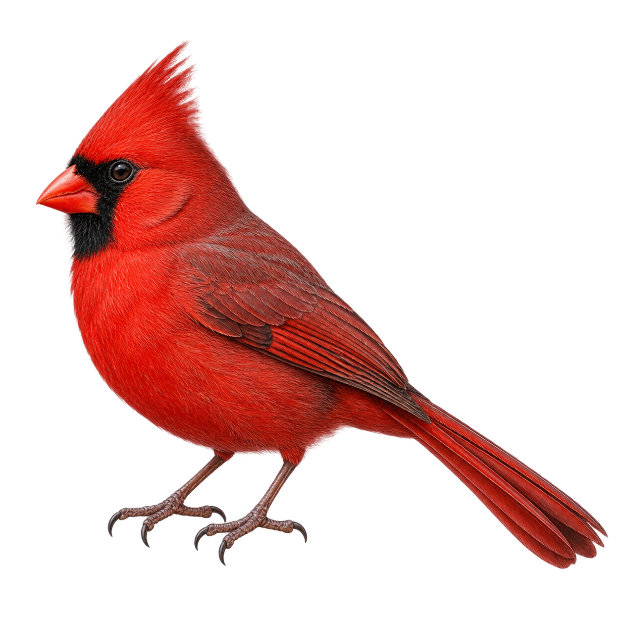 Ilustración recortada de un cardenal rojo